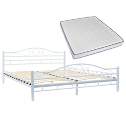 Gawany Cama con colchón de espuma viscoelástica blanco metal 160x200 cm características