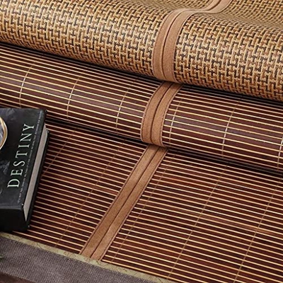 Alfombras para dormir de verano Mat de cama de bambú Mat de verano for dormir Bamboo grueso Bamboo y estera Doblable Doble disponible de tres piezas S
