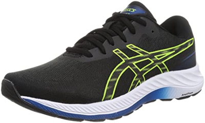 Asics Gel-Excite 9, Running Shoe Hombre, Black/Hazard Green, 44 EU
