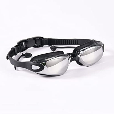 ZLYPSW Gafas de natación Profesional Gafas de natación con Tapones para los oídos del Clip de la Nariz electroplato Impermeable de Silicona Escudo de 