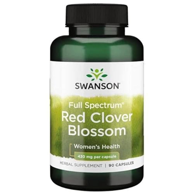 Swanson, Full Spectrum Red Clover Blossom (Fiori di Trifoglio Rosso), 90 Cápsulas, Alta Dosis, Probado en Laboratorio, Sin Soja, Sin Gluten, no GMO