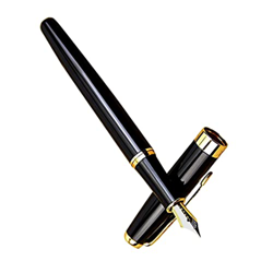 Obelunrp Pluma de Fuente de Acero de Acero Inoxidable clásico Pen con Fuente Duradera con Punta Dorada Mediana para la Ceremonia de Apertura, Suminist en oferta