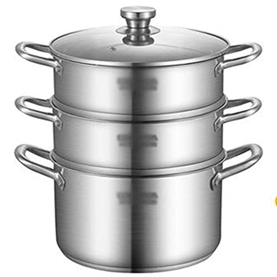 Vaporera Hogar 304 Acero Inoxidable Espesado Vaporera Cocinar Sopa Olla Cocina De Inducción A Gas Olla Olla (Tamaño : 22Cm) (26Cm)