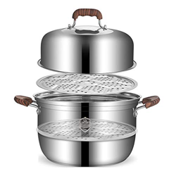 Vaporizador De 2 Capas/Olla De Almacenamiento, Vaporizador Comercial/Doméstico De Acero Inoxidable 304, (30-36Cm), Apto para Estufa De Gas/Cocina De I características