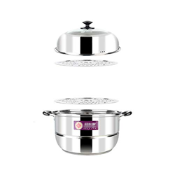Vaporera/Olla para Sopa/Olla Caliente De Acero Inoxidable 304, 2 Capas 28/30/32 Cm, Comercial/Doméstica, con Vaporera, Engrosada, para Estufa De Gas/C en oferta