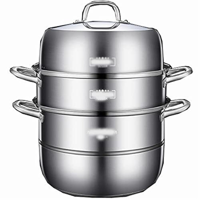 Vaporera/Caldera Cocina De Inducción De Vapor Engrosada para El Hogar De Acero Inoxidable 304 para Estufa De Gas Olla (Color : B, Size : 30Cm) (A 32Cm