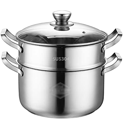 Vaporera/Olla De Caldo Olla De Acero Inoxidable 304 Cocina De Inducción De Gas Doméstica Engrosamiento General Olla De Cocción De Estofado (Size : 24C en oferta