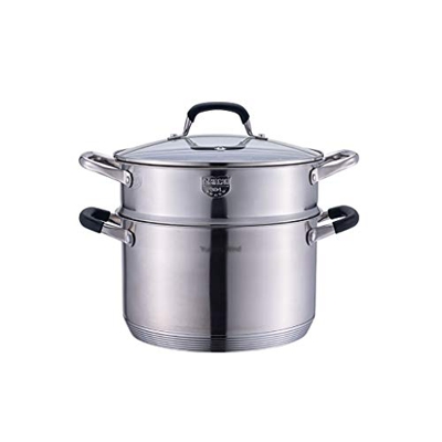 Olla/Olla De Vapor, Acero Inoxidable 304, Doméstica/Comercial, 1 Capa 1.5L-12L, Espesada, para Estufa De Gas/Cocina De Inducción (1-15 Personas) (Tama
