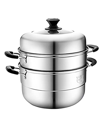 Vaporera/Olla De Cocción, Vaporera Gruesa Grande De Acero Inoxidable 403, Cubierta De Arco Alto Y Olla De Cuerpo Alto (Size : 30Cm) (30Cm)