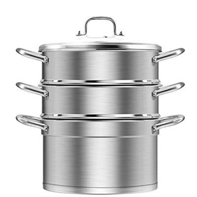 Vaporera De Acero Inoxidable 316 para El Hogar, 3 Capas, Aumentada Y Engrosada, De Gran Capacidad, Vaporera/Olla, 28Cm, Compatible con Cocina De Induc