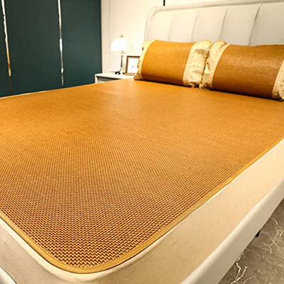 Colchón de Enfriamiento Estera de Ratán para Casa,Alfombra Refrescante para Cama,Respirable Suave y Plegable,Colchoneta de Verano para Doble Individua