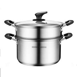 Vaporera De Acero Inoxidable De 2 Capas, Olla para Sopa/Vaporera De 22 Cm, Cocción Gruesa, Fondo Compuesto Grueso Integrado en oferta