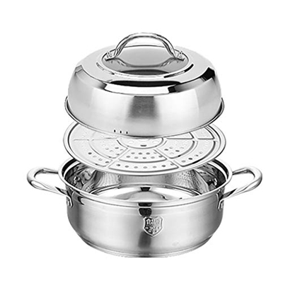 Olla/Vaporera, Olla De Sopa De Acero Inoxidable 304 De 2 Capas para El Hogar, (26/28/30/32 Cm), Utilizada para Estufa De Gas/Cocina De Inducción (Size