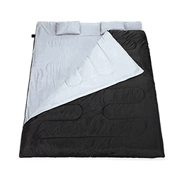 Saco de dormir doble cálido para invierno primavera, saco de dormir térmico grueso para 2 personas con 2 almohadas para acampar al aire libre y sender en oferta