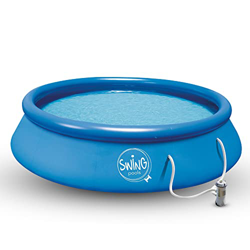 well2wellness® Quick-Up - Piscina oscilante (diámetro 366 x 91 cm, incluye bomba de filtro de 12 V), color azul características