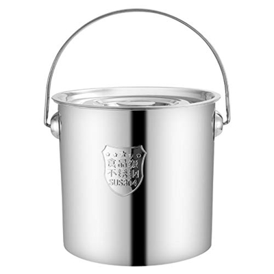 Olla/Cubo De Sopa, 25/30 Cm, Comercial, Cubo De Sopa De Acero Inoxidable 304, con Tapa, Cubo De Almacenamiento De Agua, para Estufa De Gas/Cocina De I