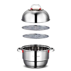 Olla/Vaporera De Acero Inoxidable 304, Vaporera Doméstica De 2 Capas, (26-36 Cm), para 2-8 Personas, Adecuada para Estufa De Gas/Cocina De Inducción ( características
