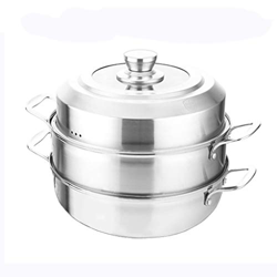 Olla/Vaporizador De Acero Inoxidable 304, Olla De Sopa Doméstica De 2 Capas (26/28/30Cm) para Estufa De Gas/Cocina De Inducción (Size : 28Cm) (30Cm) en oferta