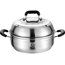 Olla/Vaporizadora, Acero Inoxidable 304, con Vaporera, Doméstica, Engrosada, 26/28/30/32 Cm, para Estufa De Gas/Cocina De Inducción (6-18 Personas) (T características