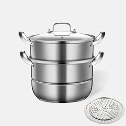 Vaporera/Olla De Sopa De Acero Inoxidable 304 Hogar De 2 Capas con Vaporera 28Cm/30Cm/32Cm Engrosado Adecuado para Estufa De Gas/Cocina De Inducción ( en oferta