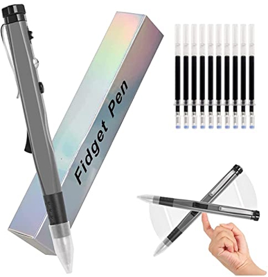 2 Antiestrés Bolígrafo Multifunción, Fidget Pen Alivio Juguete Bolígrafos Descompresión Para Oficina Escuela Especiales Bolígrafo y Recambios, Fidget 