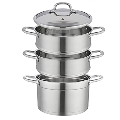 Olla De Vapor/Olla De Sopa/Acero Inoxidable De Grado Alimenticio 304, Fondo De Olla Compuesto Espesado De 3 Capas, Mariscos Al Vapor, Sopa De Pollo (T