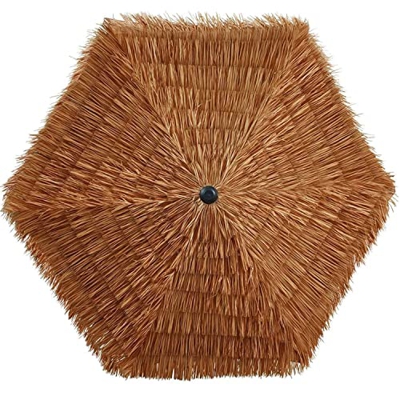 KAKVV Sombrilla De Playa Hawaiana Tropical Sombrilla Tiki Sombrilla De Paja De Rafia para Patio Al Aire Libre, Protección Solar/Impermeable, 240cm