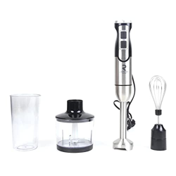 ROMO. Batidora Mano 1200W. Acero Inoxidable. 8 Velocidades. Función Turbo. 4 Cuchillas Deluxe. 4 Accesorios Incluidos precio