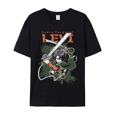 XSLGOGO Camiseta de Anime Attack on Titan con Estampado de Eren Jaeger, Camiseta Informal de Manga Corta de Verano para Mujeres y Hombres