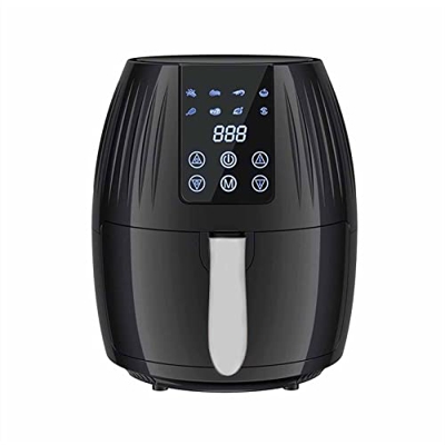 Freidora de aire, freidora inteligente de casa de 5.5 litros, temporizador de 60 minutos y control de temperatura ajustable, aceite de cocción con baj