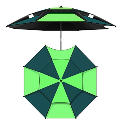 Sombrilla de Playa Inclinable con Protección UV,Sombrilla de Pesca Redondo para Patio Al Aire Libre con Cubierta de Ventilación,Bolso de Mano(2.4m)