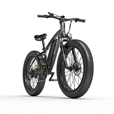 Teanyotink Bicicleta eléctrica de montaña, 26 pulgadas, plegable, con batería de iones de litio extraíble de 48 V y 13 Ah, bicicleta plegable, potenci