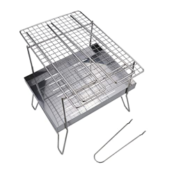 KJIUQ Parrilla de carbón portátil plegable para barbacoa, escritorio de barbacoa, mesa de acero inoxidable al aire libre, barbacoa para cocinar al air en oferta