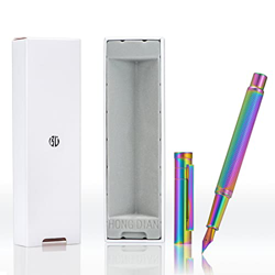 Pluma estilográfica personalizada Hong-Dian Rainbow Color Bosque, punta mediana Diseño clásico con caja de regalo, grabado con su nombre características