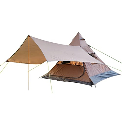 Tienda piramidal Familiar Tienda Tipi piramidal Tienda Tipi India para Adultos para 3-4 Personas Tienda de campaña para Fiestas Tipi (Marrón 3~4 Perso