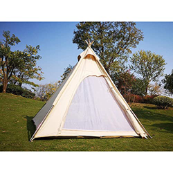 Tienda India para Acampar al Aire Libre, Tienda de campaña de algodón para 3-4 Personas, Tienda piramidal Impermeable para Adultos, Tienda Tipi con To en oferta