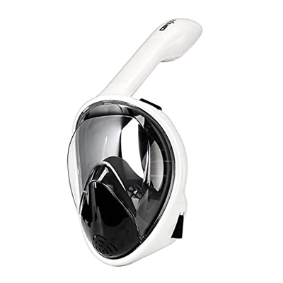 Scuba Underwater Diving Mask Anti Fog Snorkel Mask Respiración para cámara Hombres Mujeres Full Face Mask Kid Niños Adultos,Black