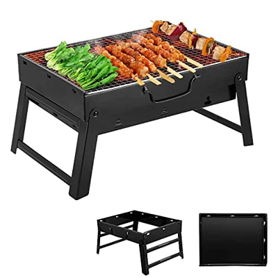 Parrilla De Barbacoa Plegable Y Portátil, Parrilla De Barbacoa De Carbón Cuadrada, Herramientas De Barbacoa Ligeras Y Fáciles De Transportar para Viaj