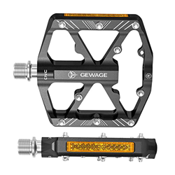 Oshhni Pedales universales para de montaña, Pedales Reflectantes de Cuerpo de Aluminio CNC para de Carretera MTB BMX, Negro características