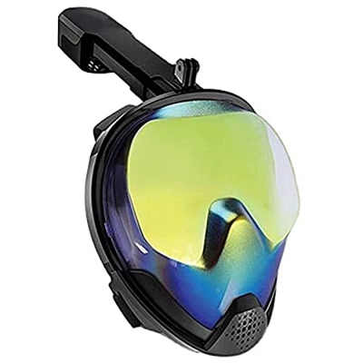 Máscara de esnórquel de cara completa, sistema de respiración de agua antifiltración de parte superior seca, protección UV, máscara de buceo de seguri
