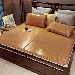 Sh000ad Colchón Bamboo,Estera de Dormir Verano,Colchoneta para Colchón Esterilla Enfriamiento Plegable,Esterilla de Bambú de Hielo,Suave y Sin Rebabas precio