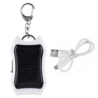 1500mAh Large-Capacity Battery Small Solar Charger | Keychain Charger for Cellphones Tablets Electronic Devices, Mini Portable Battery with Carabiner 