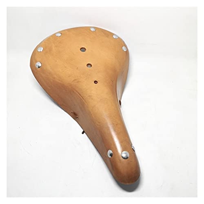 ZHOUFENG Asiento de Bicicleta Asiento de Bicicleta Pure Cow Wide Saddle for Montar al Aire Libre cómodo sillín Vintage Bicicleta de Resorte de Asiento
