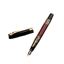 530 Pluma Estilográfica Oro Talla Caoba Negocios Tinta Pluma Oficina Escuela Suministros Papelería Oficina Elegante Plumas Práctico características
