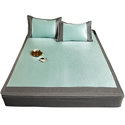 Colchoneta para Bamboo Colchón,Estera de Dormir Verano Enfriamiento,Colchón de Ratán de Seda Helad,Esterilla de Bambú Plegable,Cama Individual/Doble R