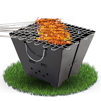 Aotuman Barbacoa de carbón plegable | Parrilla de carbón portátil para camping, parrilla de carbón portátil Go-Anywhere fácil de transportar para viaj