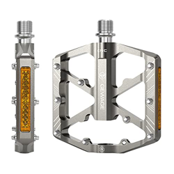 Oshhni Pedales universales para de montaña, Pedales Reflectantes de Cuerpo de Aluminio CNC para de Carretera MTB BMX, Plata precio