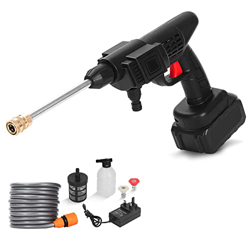 BriSunshine Lavadora a presión inalámbrica, 20 bar / 290 PSI, limpiador de alta presión portátil ligero de 21 V con boquillas, olla de espuma, tubo de precio