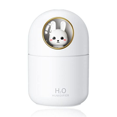 Humidificadores para el hogar y las plantas, humidificador resplandeciente, temporizador USB, rociador difusor de aire de 300 ml, 2 modos, protección 