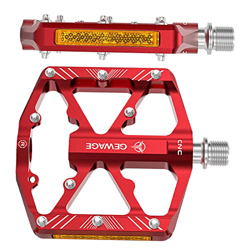 Oshhni Pedales universales para de montaña, Pedales Reflectantes de Cuerpo de Aluminio CNC para de Carretera MTB BMX, Rojo precio